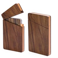 Estuche tarjetero magnético de madera para regalo ecológico personalizado, regalos para papás, tarjetero de madera de lujo, billetera