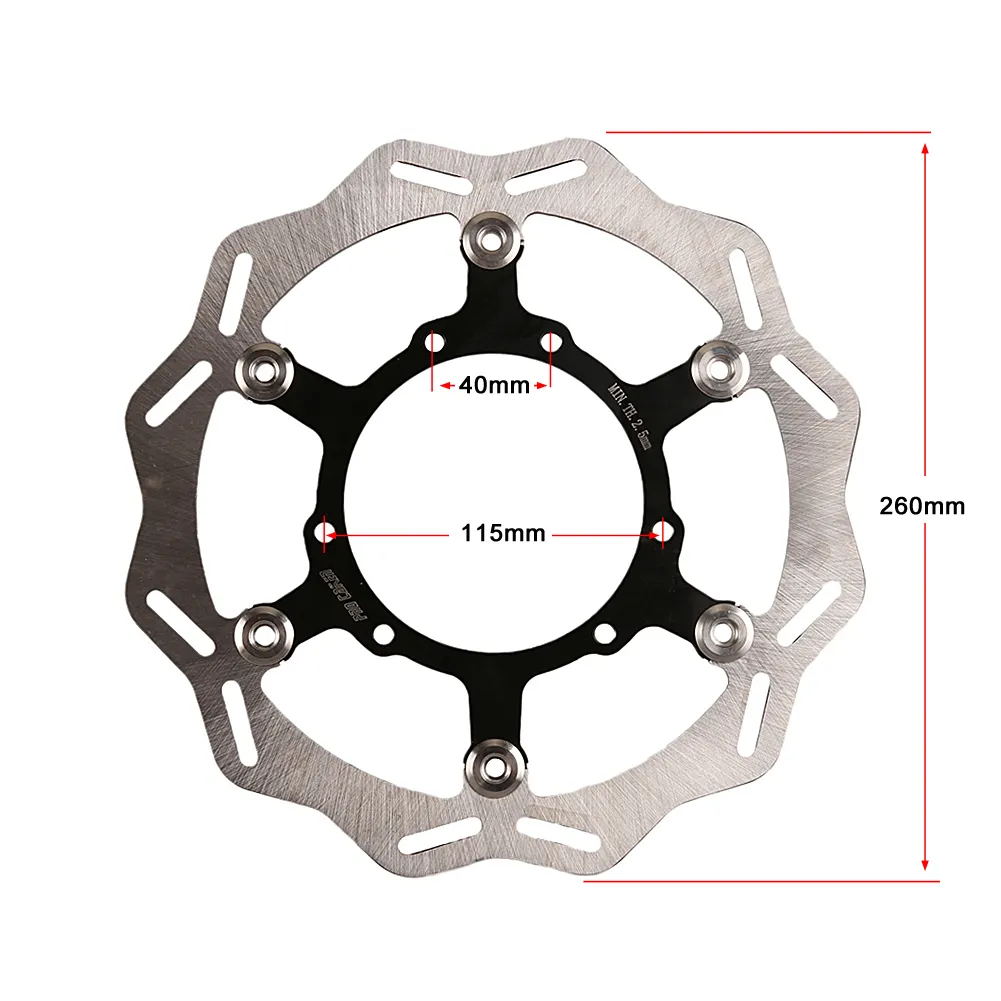 260mm Motorcycle Front Floating Brake Disc Rotor Disk For CRF 250R 250RX 450R 450RX 2015-2021 Moto Dirt Bike