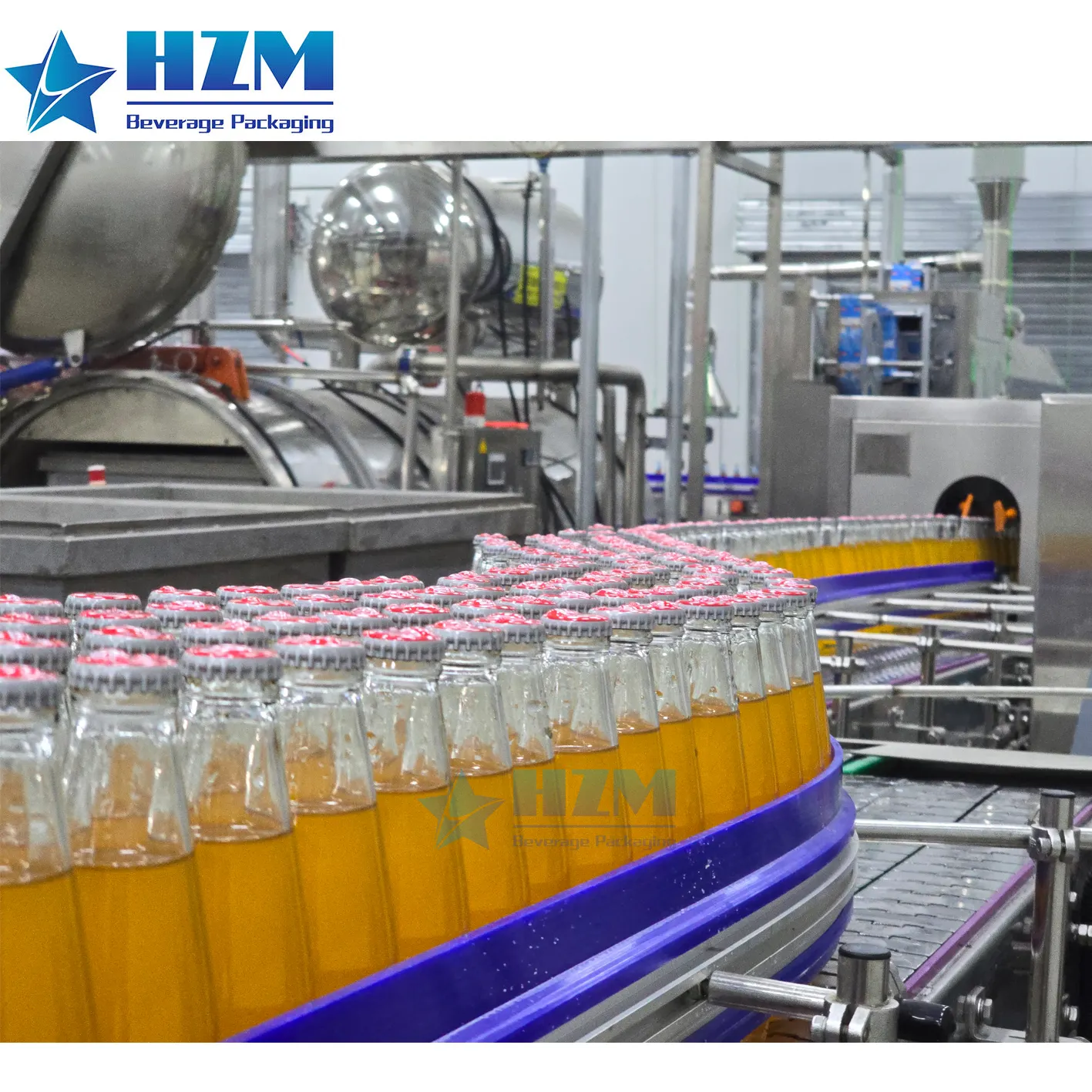 Complete Juice Beverage Hot Filling Fruit Juice Processing Production Line For A-Z Machinery