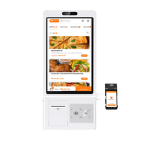 Monitor de pantalla táctil de 21,5 pulgadas para quiosco de autoservicio, máquina de pedido de comida rápida todo en uno, software de impresora de autopago