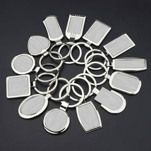 WSY878 <b>Custom</b> Logo Blank Sublimation Car Promotional Stainless Steel Metal Blank Keychain Home Keyring for Promotion Gift - Product Image 3