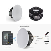 Haut-parleur encastrable au plafond actif avec amplificateur intégré, haute qualité sonore, 6,5 pouces, 60W, WiFi 2,4G 5G, Airplay, Multi-room, DLNA, BT