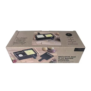 Ensemble <span class=keywords><strong>de</strong></span> <span class=keywords><strong>raclette</strong></span> miniature en métal antiadhésif portable pour la cuisine à domicile, plateau à fromage, bois massif écologique - Product Image 6