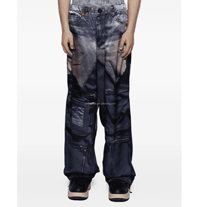 SS25 T.A.x MY New Five Pocket Unisex Mujeres Nuevo con etiquetas Baggy Fit Straight Leg Men Cargo Pantalones Trompe Archive Pantalones estampados - Product Image 6