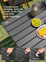 Meubles d'extérieur, table et chaises de camping, pliables, portables, ensemble de pique-nique et barbecue avec table enroulable