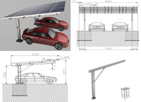 Système de montage d'abri de voiture à énergie solaire en aluminium en gros Structure de stationnement PV étanche pour abris de voiture solaires
