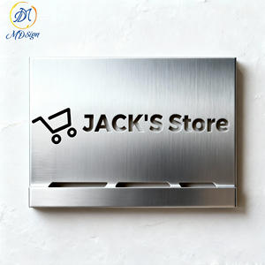 Plaques d'adresse commerciales personnalisées en acier inoxydable et en laiton Nurlin, grandes enseignes de logo commerciales, métal, fabrication sur mesure au laser - Product Image 6