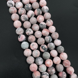 Cuentas sueltas de piedras preciosas redondas mate naturales para la fabricación de joyas Diy pulsera collar <span class=keywords><strong>Rosa</strong></span> cebra <span class=keywords><strong>jaspe</strong></span> con cuentas - Product Image 4