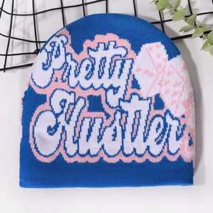 Venta al por mayor unisex personalizado invierno sombreros 100% acrílico deportes gorra Y2K Beanie Jacquard Knit Hat Jacquard Beanie sombreros - Product Image 5