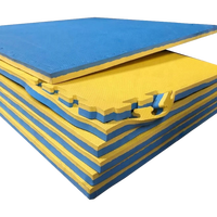 Tapis de Jiu Jitsu en mousse EVA antidérapants 100x100cm jaune bleu épissage Arts martiaux et piste d'entraînement de danse pour une utilisation en salle de sport