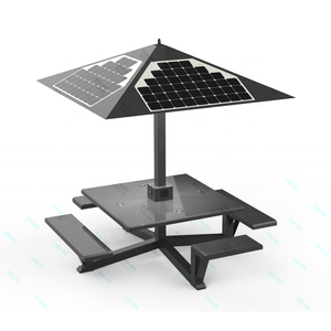 Thép năng lượng mặt trời bảng điều khiển USB sạc bảng cho khu vườn và công viên sạc điện thoại di động sản phẩm nhà máy - Product Image 3