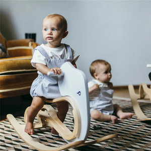 Mainan gajah goyang anak-anak, kayu latihan kuda keseimbangan mainan bayi menunggang kuda - Product Image 3