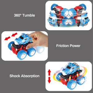 Voiture dinosaure à inertie à grande roue rotative à 360° à l'échelle 1:36, 4 couleurs, suspension à ressort, boîte de présentation de 12 pièces, cadeau pour enfants - Product Image 3