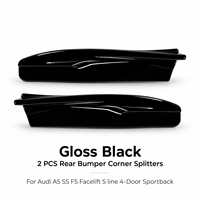 Diffuseurs d'angle de pare-chocs arrière ABS pour Audi A5 S5 F5 Facelift 4 portes Sportback, style fibre de carbone noir brillant