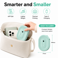 Imprimante d'étiquettes thermiques portable mini de 0,5 pouce pour papier de 15 mm, 203 DPI, pour agenda