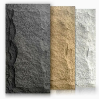 Panneaux muraux en pierre artificielle moderne en polyuréthane, imitation PU, épais, imperméables, flexibles, pour escaliers extérieurs et utilisation hôtelière