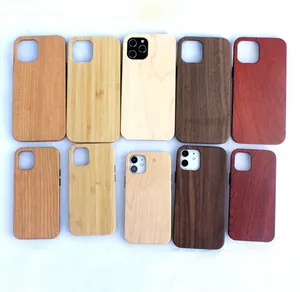 进口优质配件天然木材智能手机外壳木盖适用于iphone 12迷你11 Pro Max 6 7 8 plus Xs