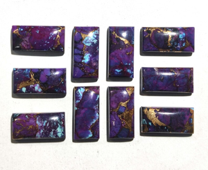 Turquesa Cobre Púrpura Natural en Forma Rectangular, Cabujón Plano para Joyería, Gemas para Anillos, Colgantes y Pulseras - Product Image 3