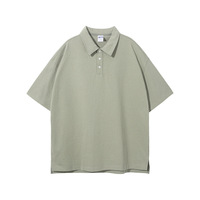 2025 nouveau classique à manches courtes 310G poids lourd surdimensionné POLO chemises de haute qualité 100% coton col rabattu fente T-shirts