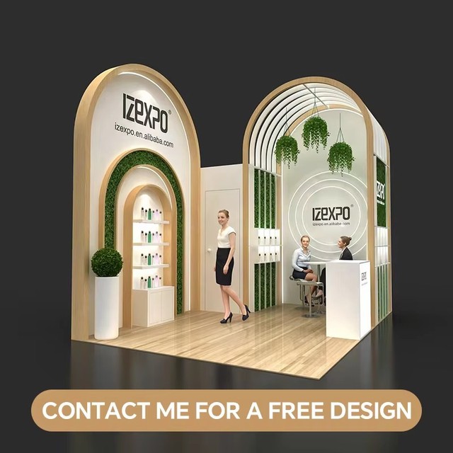 Customized Expo Display Showcase With Arch Fashionable Design 20x20ft High End Pop up Store and Brand Promotion Exhibition Booth