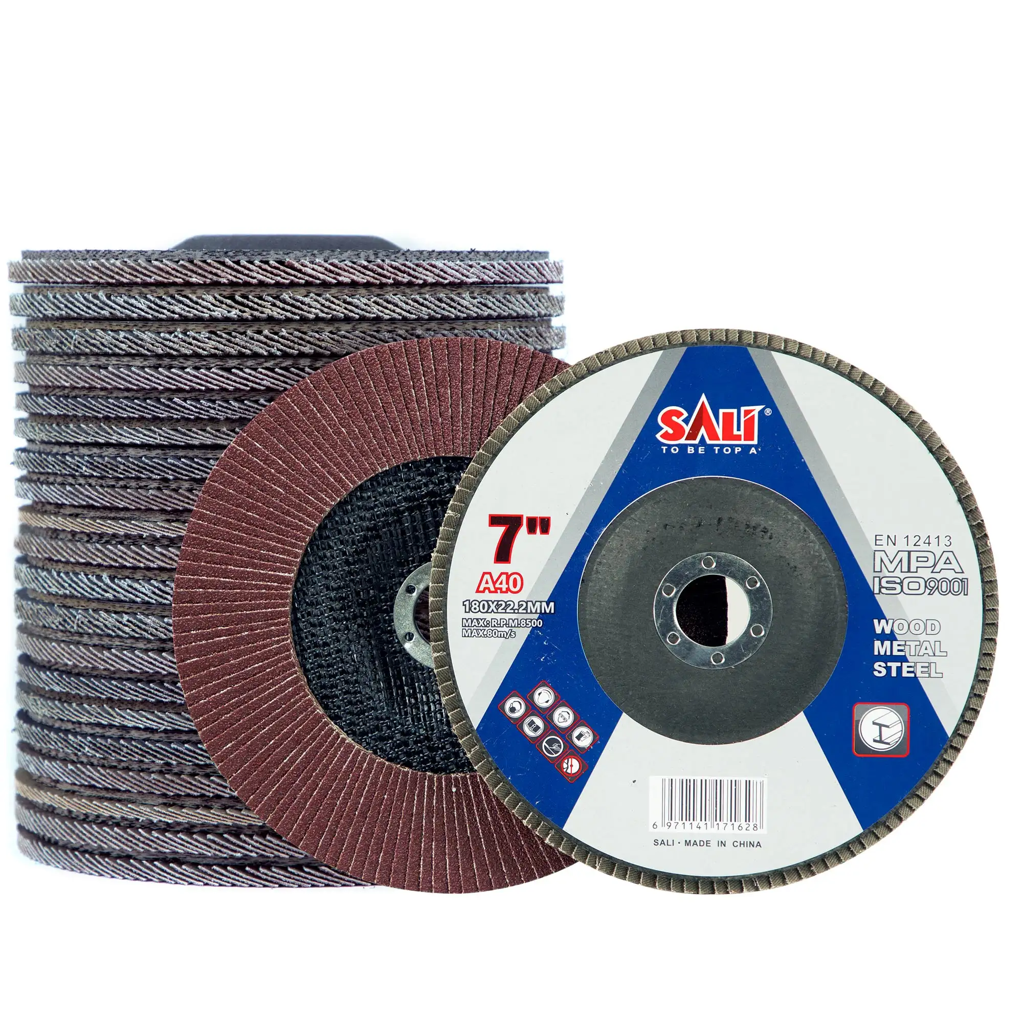 Factory selling premium 180mm oxide abrasive flap disc for polishing metal