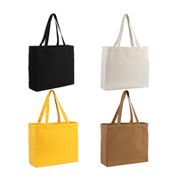 Grand sac d'épicerie portable réutilisable de couleur unie de haute qualité, sac en coton personnalisé avec logo de sangle