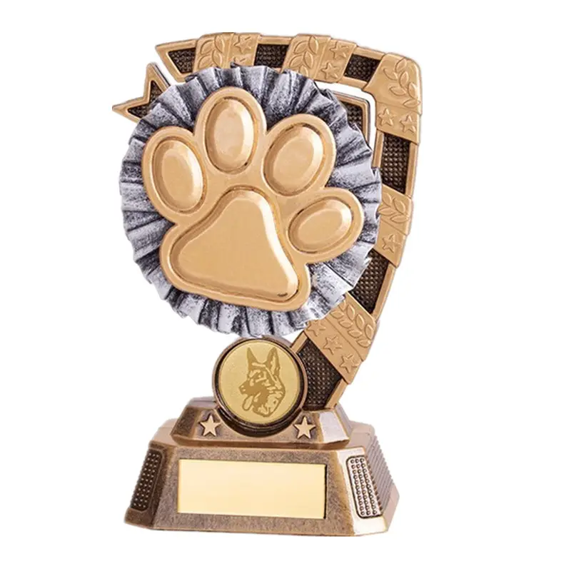 dog pet paw footprints statue trophy Dog Agility Award