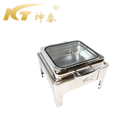 Chauffe-plats carré de luxe en acier inoxydable de 6 L pour buffet, ensemble de plats chauds hydrauliques pour hôtels et restaurants Kuntai