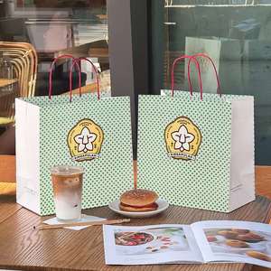 Custom Kraft Paper <b>Bag</b> Handle Disposable Recyclable Biodegradable Custom Printed Takeaway <b>Bag</b> Singapore Laksa Restaurant Food - Product Image 5