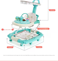 Vente chaude pliant bébé apprentissage marcheur Anti-renversement enfants chaise de salle à manger avec jouet musical aide bébé avec des exercices de marche