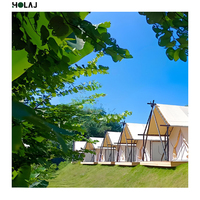 Tente de safari de luxe pour glamping avec toilettes, tente en toile écologique quatre saisons pour hôtel-resort, idéale pour projets de camping et de villégiature