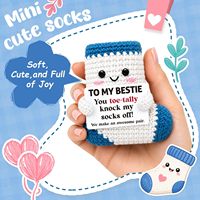 Belatelove Cadeau d'anniversaire pour meilleure amie, chaussettes en crochet faites à la main pour femmes, mignonnes, inspirantes, anti-stress, décoration de bureau
