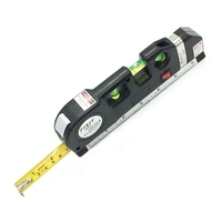 Niveau laser multifonctionnel de qualité industrielle 8 pieds, horizon vertical, ruban de mesure, aligneur, bulles, règle, rouge, <0,5 mW