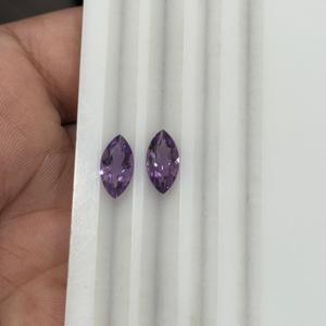 Pierre précieuse naturelle Améthyste violette africaine, taille marquise, paire assortie, belle forme, couleur, pierres lâches, vente en gros de bijoux, qualité AAA - Product Image 3