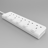 Prise de câble d'extension britannique 5WAY UK Type OEM prix d'usine multiprise avec interrupteurs individuels