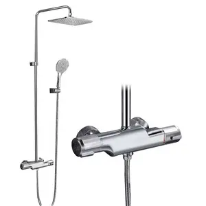 High Quality Shower System Pressure Balancing Shower Valve with Tub Faucet Spout Set Handheld and Rainfall Shower Head Combo