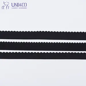 Ampio rivestimento elastico in peluche da 26 mm (1 in), fascia per la realizzazione di lingerie con reggiseno smerlato, elastico per cintura nero