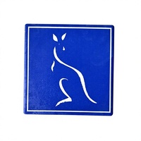 Sous-verre carré en céramique, motif animaux australiens (Kangourou, Koala, Échidne), bleu, design contemporain, vente en gros usine