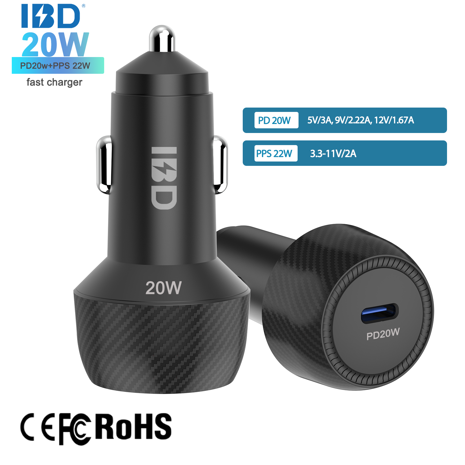 1Type-C 20W Fast Car Charger