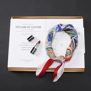 <strong>Plaid</strong> Silk Square Scarf Women Satin Shawl Wrap Hijab Female Hair Band Bag Wrist Luxury Headscarf 70*70cm Echarpe 2022 <strong>Bandana</strong> - Product Image 6