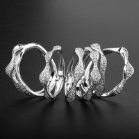 Siver 925 bijoux femme 18k zircon flexible 5a cz bague en argent 325 plaqué or empilage de cercles pour hommes