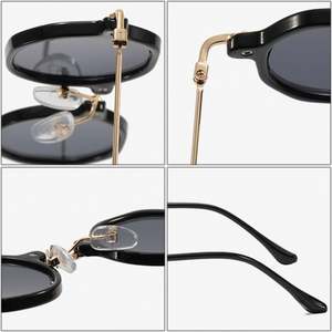 Vente en gros de lunettes de soleil rétro pour hommes et femmes, verres transparents anti-lumière bleue, style punk, petites lunettes rondes pour hommes et femmes - Product Image 6