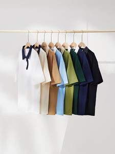 Polo informal de manga corta para hombre de buena calidad con cierre de color al por mayor - Product Image 5