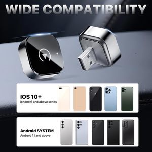 Mini Android Auto <span class=keywords><strong>adapter</strong></span> không dây-2 trong 1 Micro không dây Carplay <span class=keywords><strong>Adapter</strong></span> kết nối nhanh Carplay Android Auto Dongle - Product Image 3