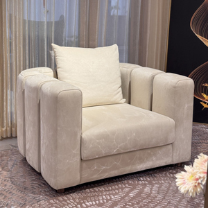 Juego de Muebles de Sala de Estar, Diseño Italiano Moderno, Tapizado en Terciopelo, con Mechones y Costuras Acanaladas, para Villa, Hotel o Apartamento, Sofá de Lujo - Product Image 3