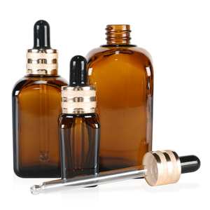 Bouteille en verre d'huile essentielle 30ml 50ml Bouteilles carrées ambrées - Product Image 2