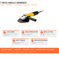 Meuleuse d'angle électrique 7 pouces 180 mm 10000 tr/min, outil électrique robuste pour la découpe, le meulage et le polissage du métal, vente en gros OEM