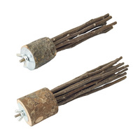Perchoir en spirale pour oiseaux en bois naturel fait main, en forme de branche de pivoine, accessoire de cage pour perroquets, macaws, grises africaines et cockatiels