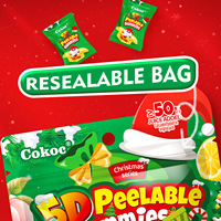 Christmas Fruit Burst Peelable Gummy Candy Juicy Filled Soft Candy For Kids Holiday Snack Party