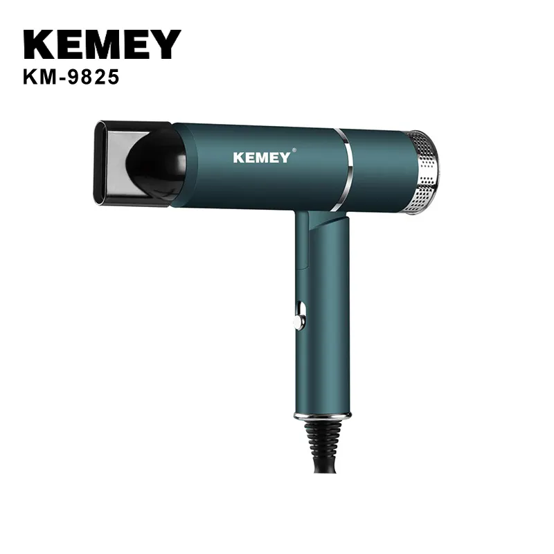 KEMEY-secador de pelo portátil y plegable para salón profesional, KM-9825 de 1000w/50hz AC220-240v, color verde